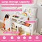Kids Table and Chair Set with Spacious Tabletop Drawer and Storage for Toys and School Supplies